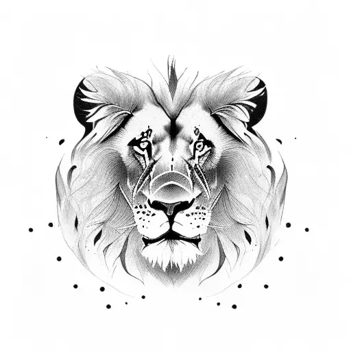 Lion with 3 cubs tattoo design idea