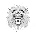 Lion with 3 kids tattoo design idea