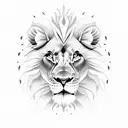 Lion with 3 kids tattoo design idea