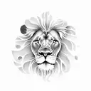 Lion with 3 kids tattoo design idea