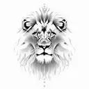 Lion with 3 kids tattoo design idea