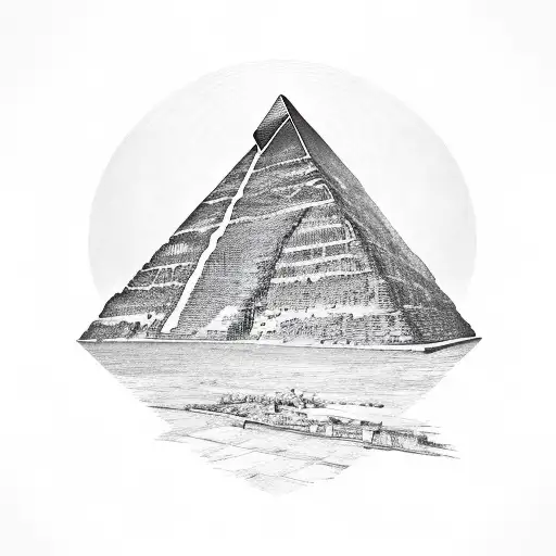 pyramid, eye, mummy tattoo design idea