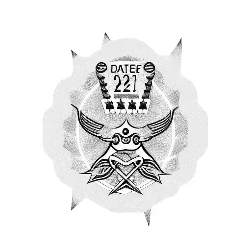 son Kaden's date of birth January 2 2024 with brothertown tribe emblem tattoo design idea
