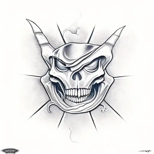 cobra with bare teeth and a skeleton symbol inside. the cobra strangles a rat, wrapped around dagger tattoo design idea