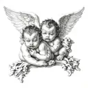 see no evil speak no evil cherubs tattoo design idea