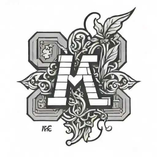 Lego logo with an M outside tattoo design idea