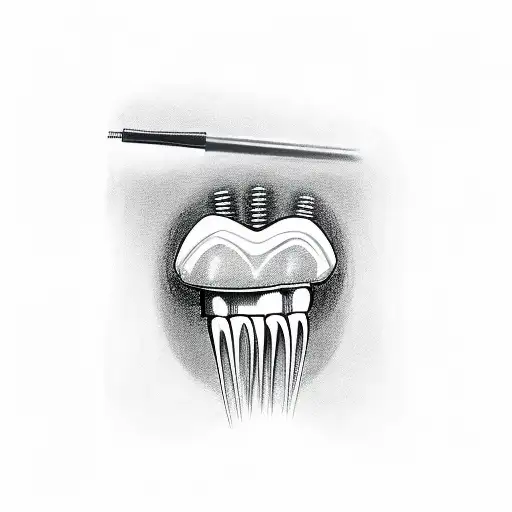 Dental implant and the Gym tattoo design idea