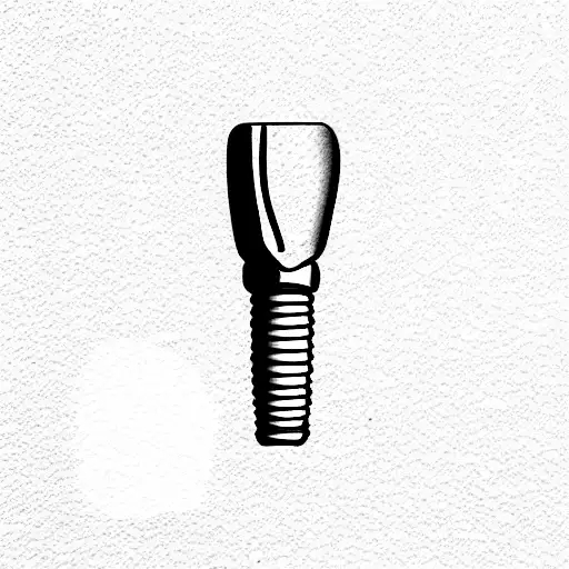 Dental implant and dumbbells  tattoo design idea