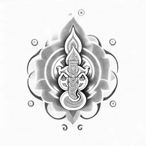 Trishul, Om, and Ganpati tattoo design idea