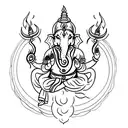 Trishul, Om, and Ganpati tattoo design idea