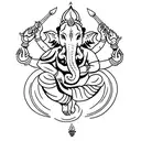 Trishul, Om, and Ganpati tattoo design idea