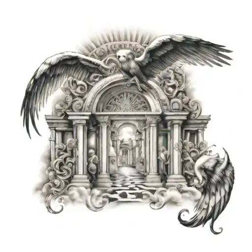 Heaven gates tattoo design idea