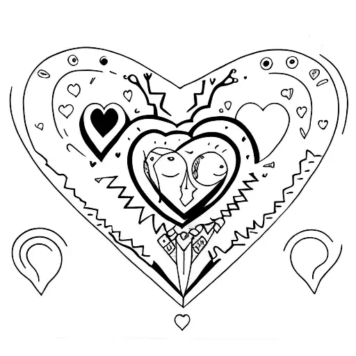 heart half stone  tattoo design idea