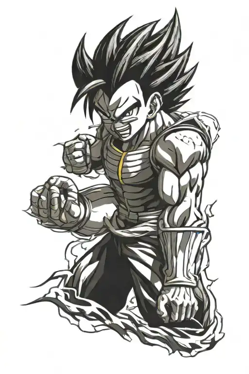 vegeta screeming tattoo design idea