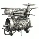 heart beat plane small tattoo design idea