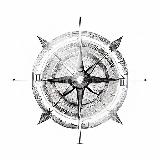 insert the date 09.11.19 in runic script into the viking compass tattoo design idea