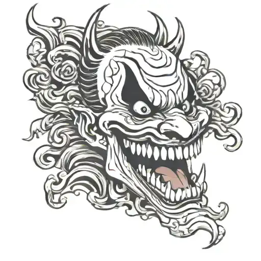Joker smiley face is scary tattoo design idea