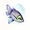 Butterfly and bass fish tattoo design idea