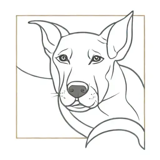 dog with stubby tail tattoo design idea