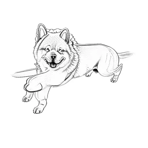 a chow chow and a chihuahua tattoo design idea