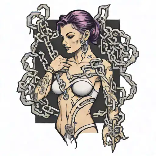 domestic violence survivor breaking chains tattoo design idea