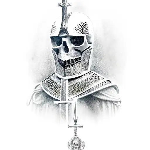 knight, holy bible, death tattoo design idea