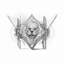 a combination of the letter L, P and Lambda  tattoo design idea