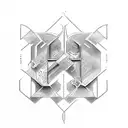 a combination of the letter L, P and Lambda  tattoo design idea