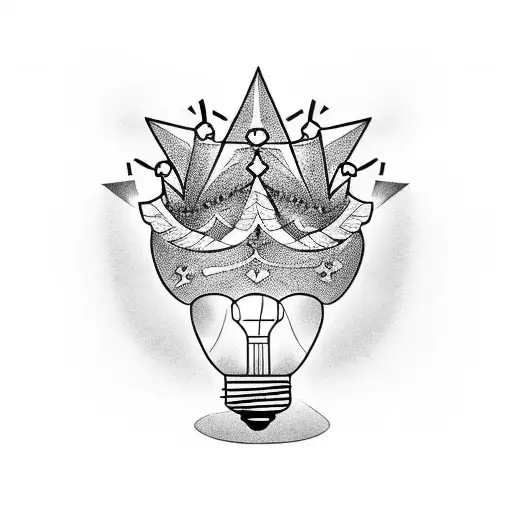 light bulb and a crown tattoo design idea