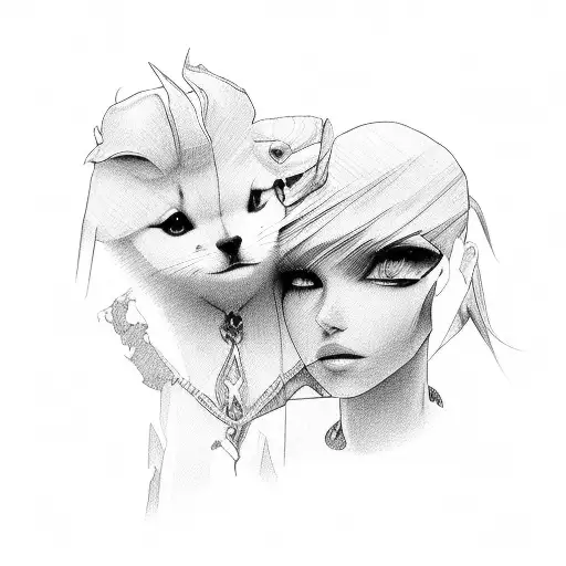 the weeknd xo with cherry tattoo design idea