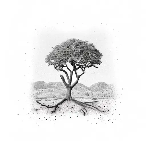 Oak Tree tattoo design idea