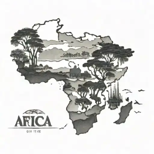 africa map tattoo design idea