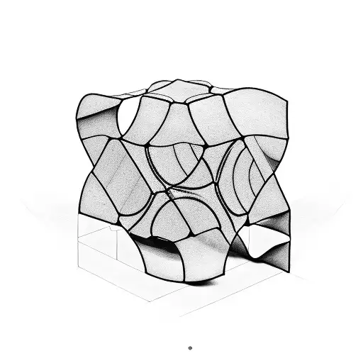 A Rubik's cube made of computer code tattoo design idea