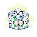 A Rubik's cube made of computer code tattoo design idea