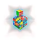 A Rubik's cube made of computer code tattoo design idea