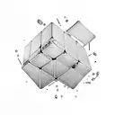 A Rubik's cube made of computer code tattoo design idea