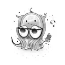 adorable ghost glasses reading book tattoo design idea