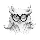 adorable ghost glasses reading book tattoo design idea
