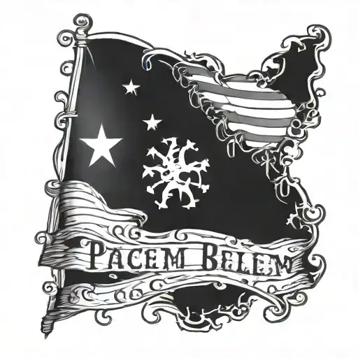 Si Vis Pacem Para Bellum," elegantly written in bold, calligraphic script. With a torn American flag in the background tattoo design idea