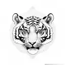 tiger, aries, pisces, flower and integrity tattoo design idea
