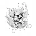 sea and wind tattoo design idea