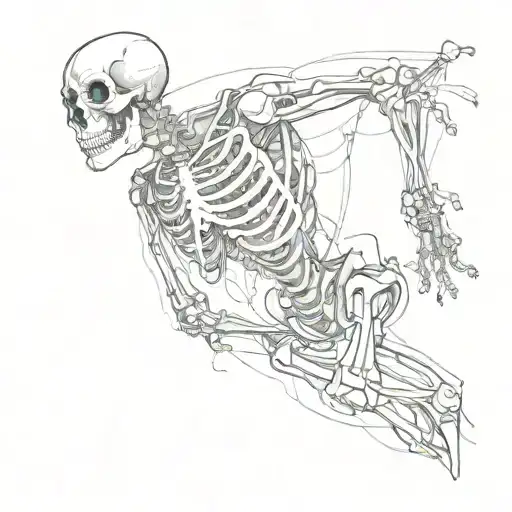 athletic skeleton tattoo design idea