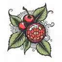 cherry disco ball tattoo design idea
