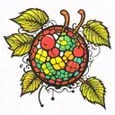 cherry disco ball tattoo design idea