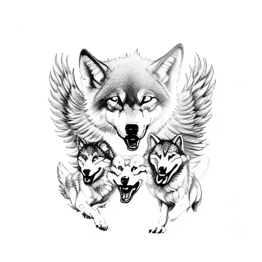 Buy Black Wolf White Wolf Tribal Stickers Online in India - Etsy