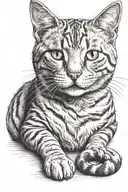 cat curled tattoo design idea