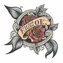 fuck doll script tattoo design idea