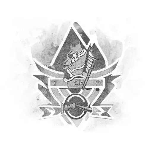 mortar army tattoo design idea