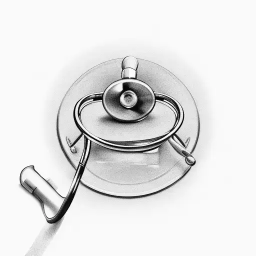 A stethoscope transforming into a flight path tattoo design idea