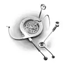 A stethoscope transforming into a flight path tattoo design idea